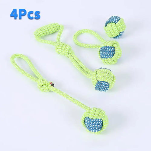 4pcs/7pcs Dog Chew Toy Bite Resistant Rope Knot Cats Dogs to Relieve