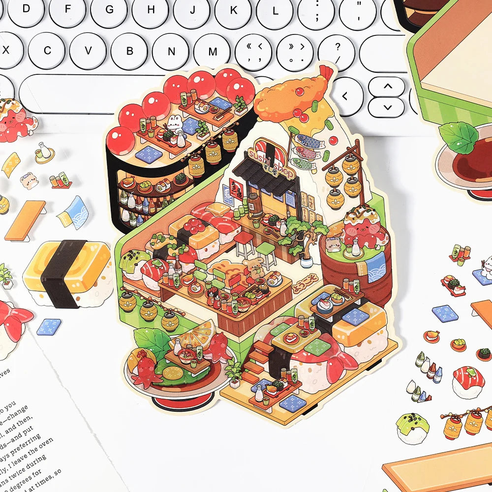 Dessert House 3D Visual Pocket House Scene Stickers Landscape Stickers