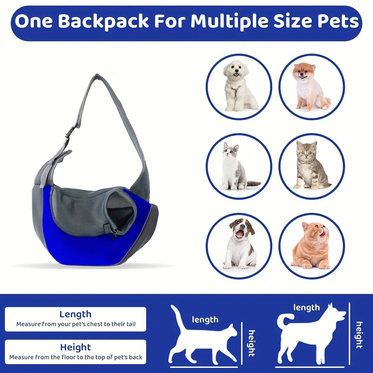 1Pc Dog out backpack,Dog Sling Carrier Breathable Mesh Travel