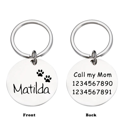 1pc Romantic dog footprint Customized Name and text Cat Dog ID Tag