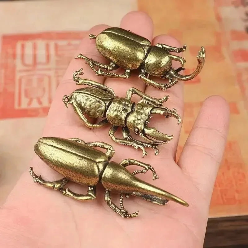 Solid Brass Beetle Ornaments Creative Unicorn Fairy Simulation Copper