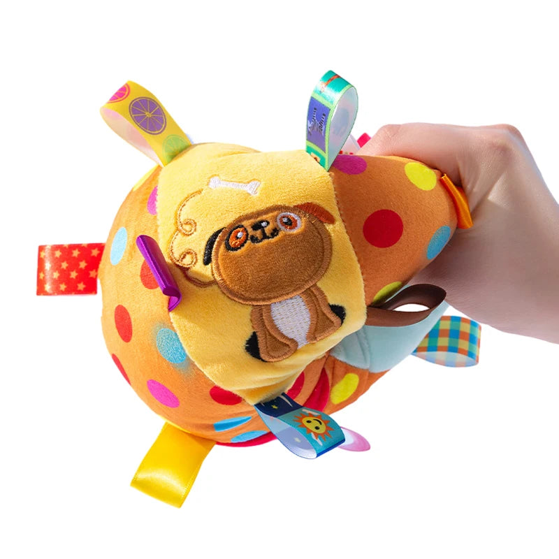 Plush Dog Vocal Toy Ball Funny Interactive Pet Toys with Bells