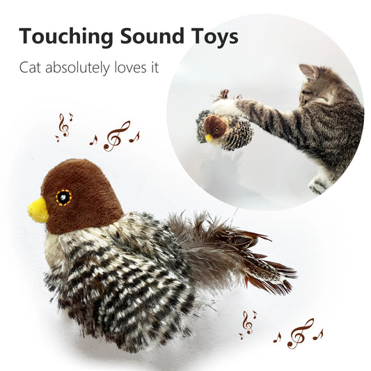 Interactive Cat Toys Electric Squeaky Simulation Bird Plush Cats Pets