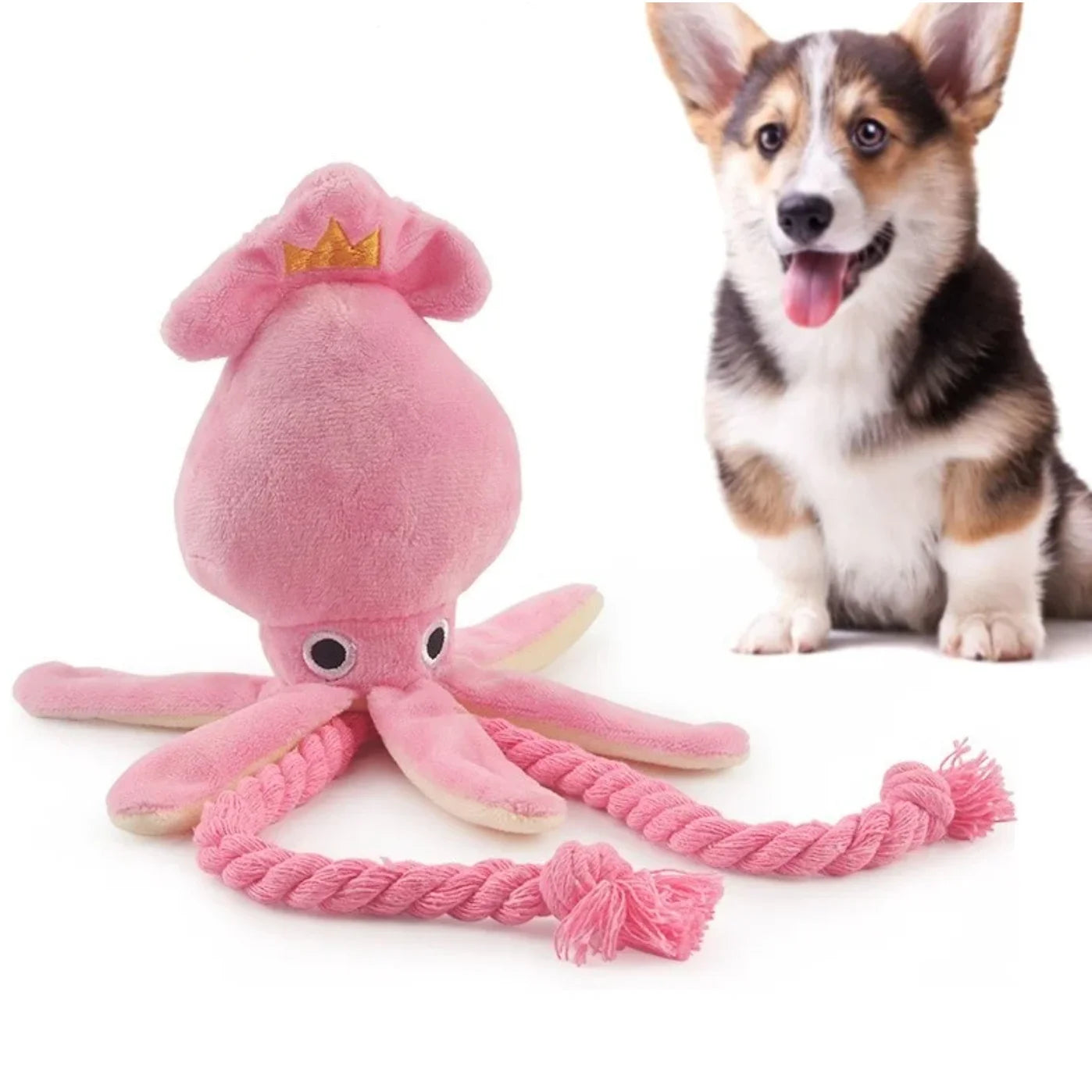 Squid Puppy Pet Dog Chew For Lovely Pink Teeth Cleaning Pet Toys