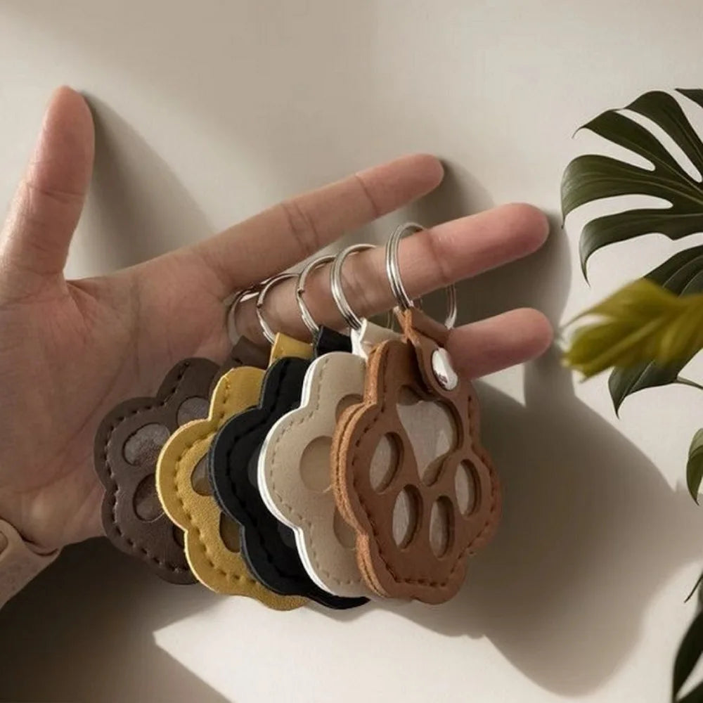 Memorial Leather Pet Hair Storage Bag Cat Paw Keychain Multifunctional