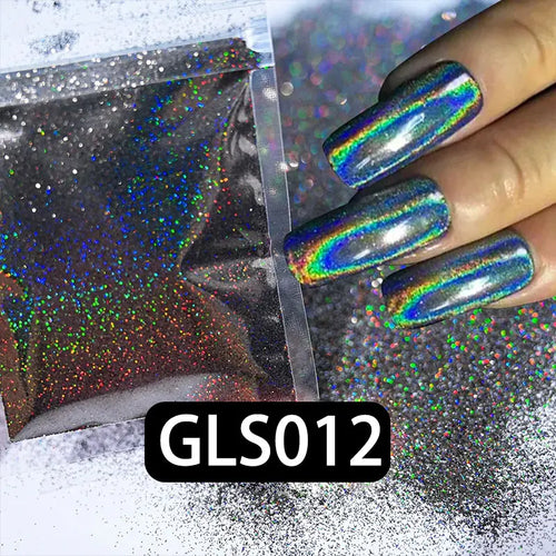 Laser Holographic Rainbow Nail Glitter 0.2MM Sparkly Nails Glitter