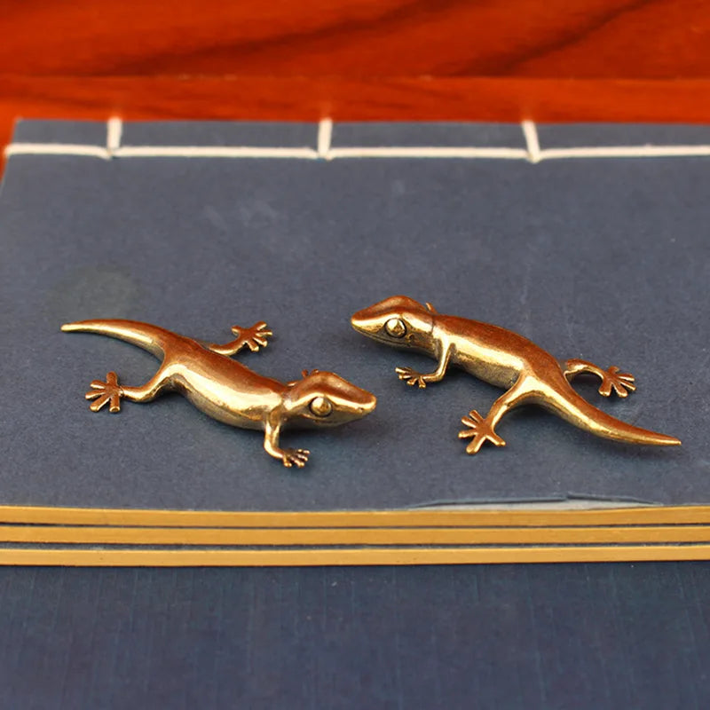 Gecko figure home decor Small Ornaments Antique Brass Animal Figurines