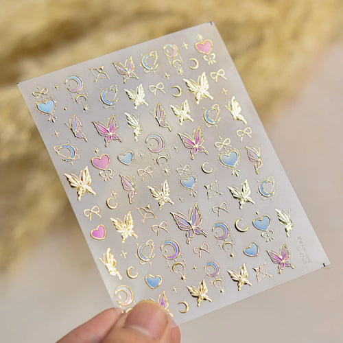 1 piece 5D color crystal star nail stickers high quality love shiny
