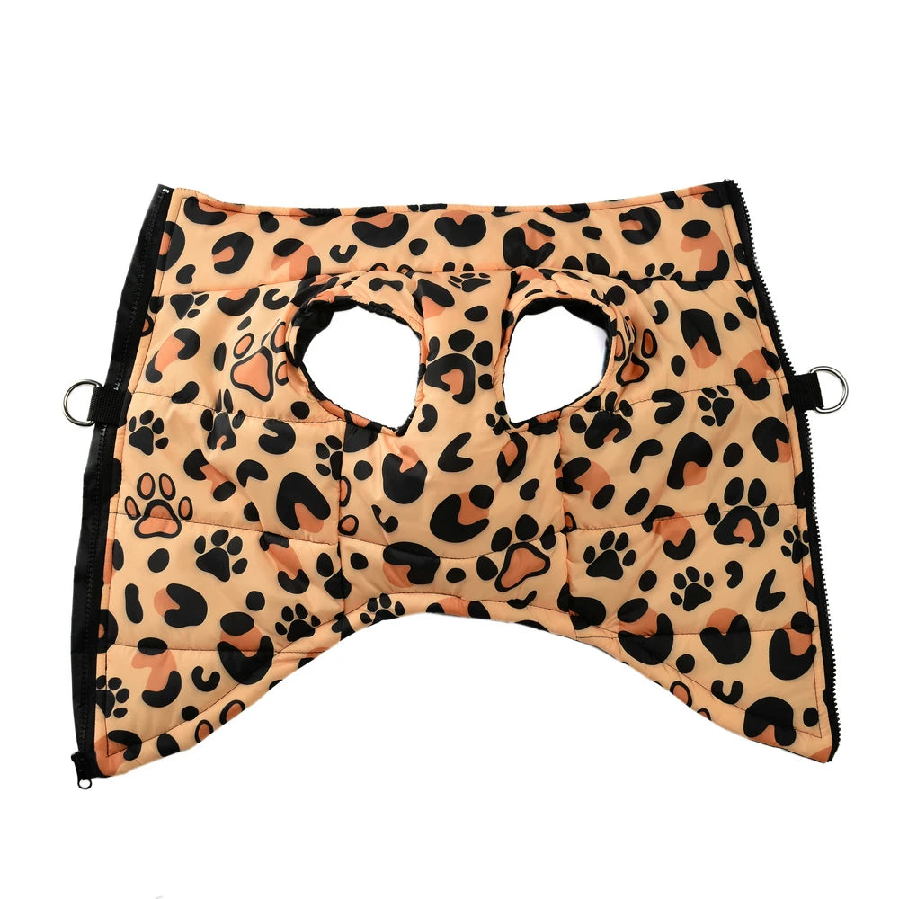 Dog Jacket Winter Warm Clothes For Small Medium Dogs Cats Leopard