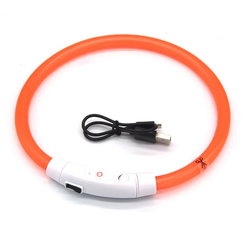 LED Pet Luminous Collar USB Charging Collar Teddy Anti Lost Collar Dog