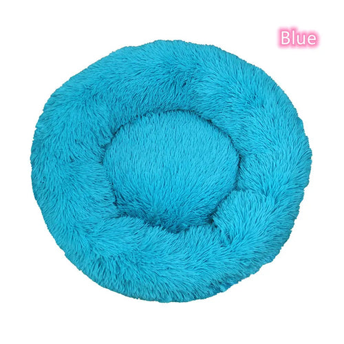 Super Soft Pet Cat Bed Plush Full Size Washable Calm Bed Donut Bed