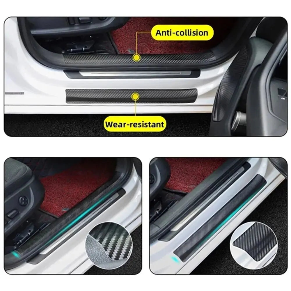 Nano Carbon Fiber Car Body Film DIY Paste Protector Strip Car Door