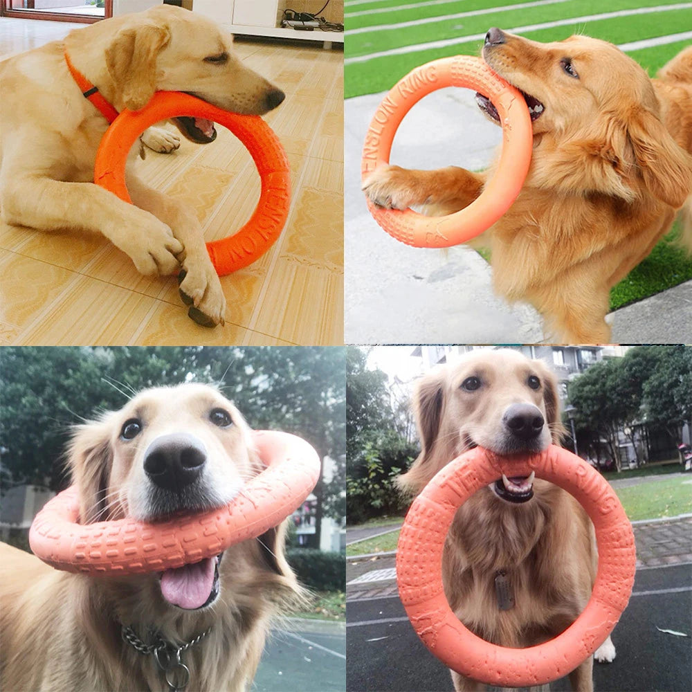 1pc Orange Dog Toys Pet Flying Disk Training Ring Puller EVA