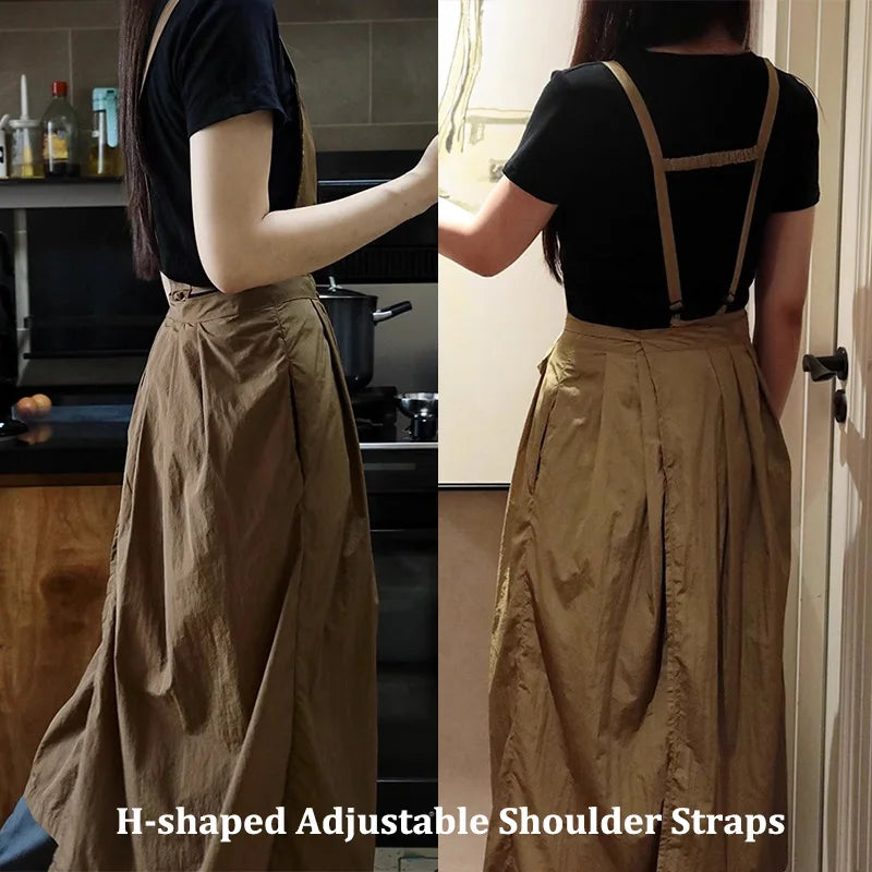 Long Lightweight Waterproof Apron with Pockets for Beauty Salon Nail
