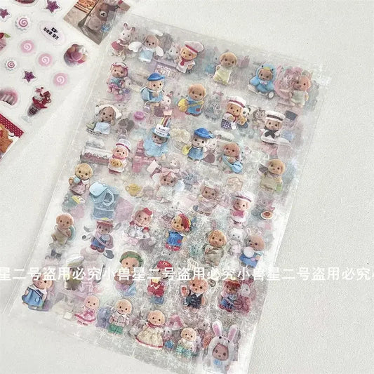 Sylvanian Families Stickers with Beautiful  Photo Cut Film PET
