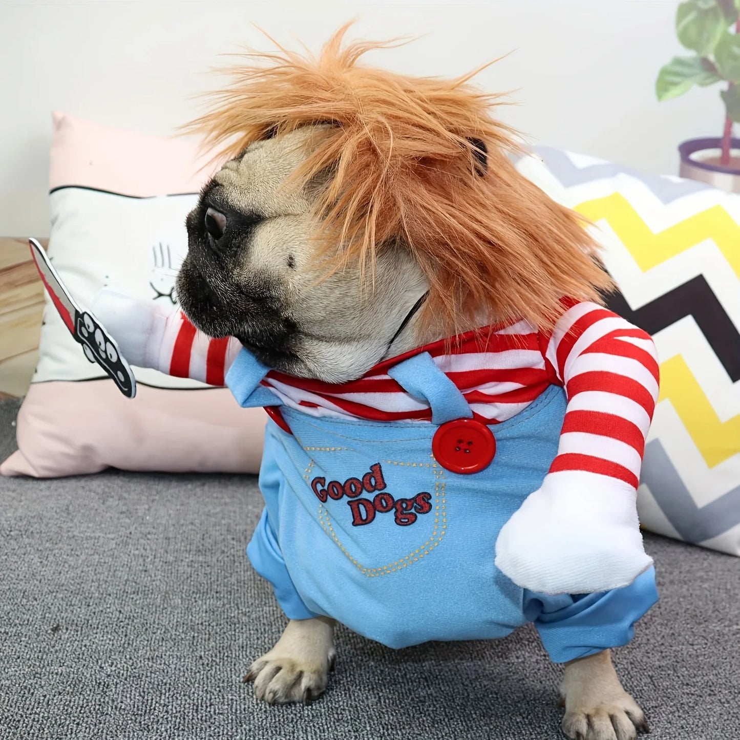 Halloween Pet Dog Clothes Transformed Pet Apparel and Wig for Holiday
