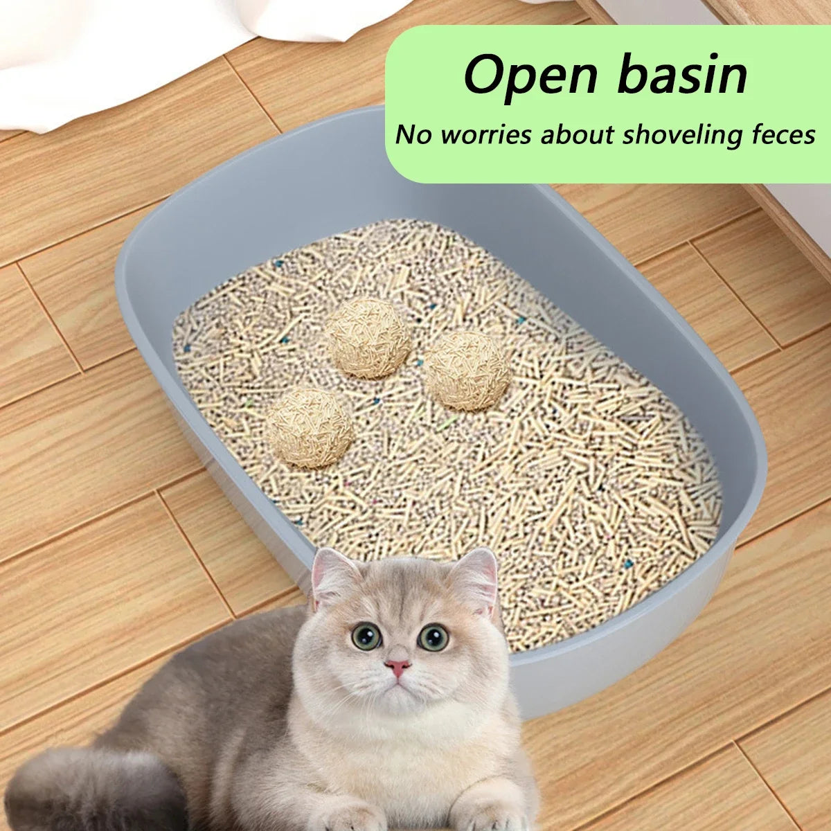 Cat Litter Box Thickening Kitty Sandbox Semi-enclosed High Side
