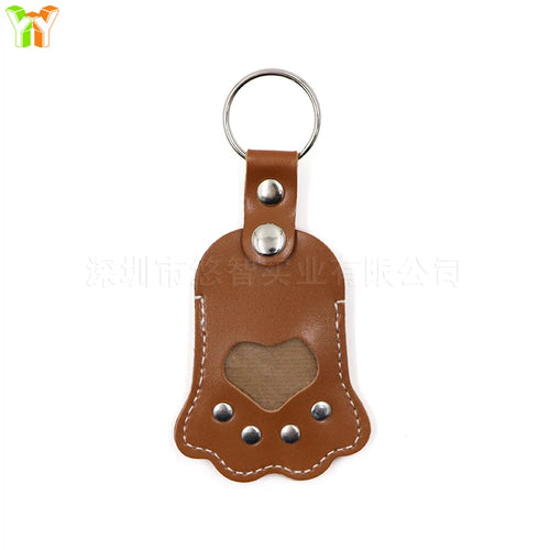 Memorial Leather Pet Hair Storage Bag Cat Paw Keychain Multifunctional