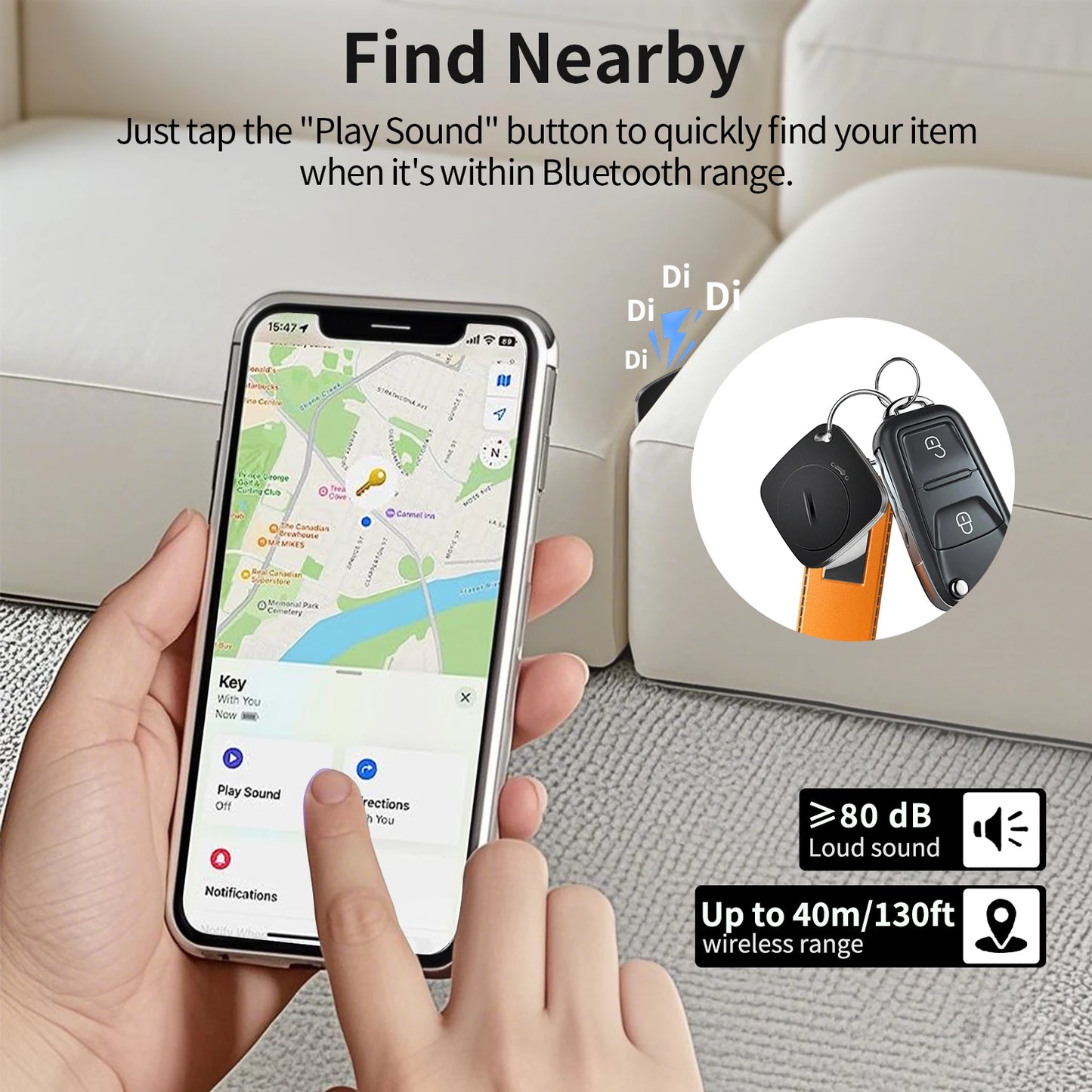 Bluetooth Pet Trackers, Item Locator Works with Apple Find My Global