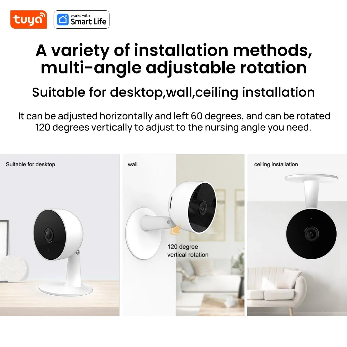 Tuya Smart 3MP HD Indoor Home Security Camera for