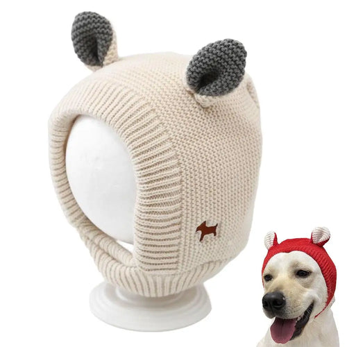 New Quiet Dog Ear Muffs Noise Protection Pet Ears Covers Knitted Hat