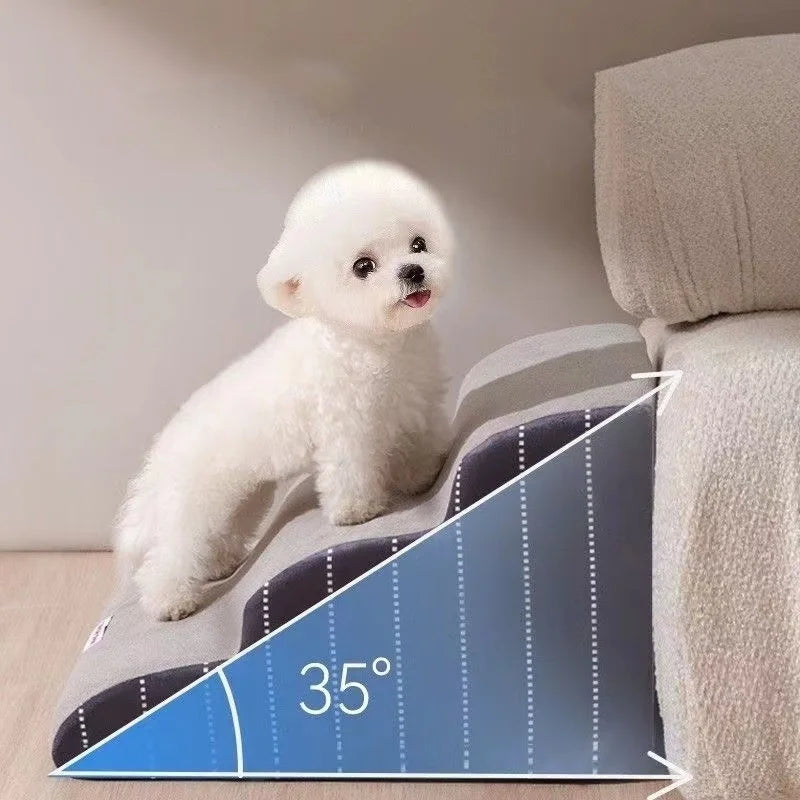 Pet 2/3 Steps High Density Foam Dog Secure Stairs Ramps Non-Slip Pet