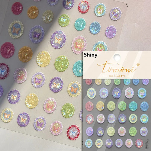 1piece 5D glass fragment nail sticker high quality stained glass