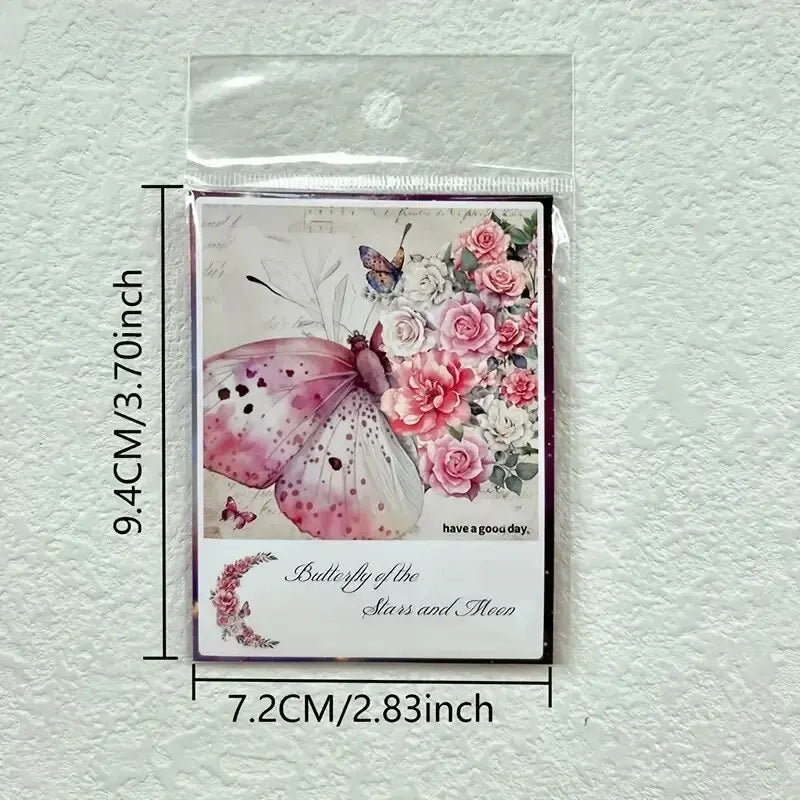 30 PCs Butterfly Flower Themed DIY Decorative Stickers Pack Decorative
