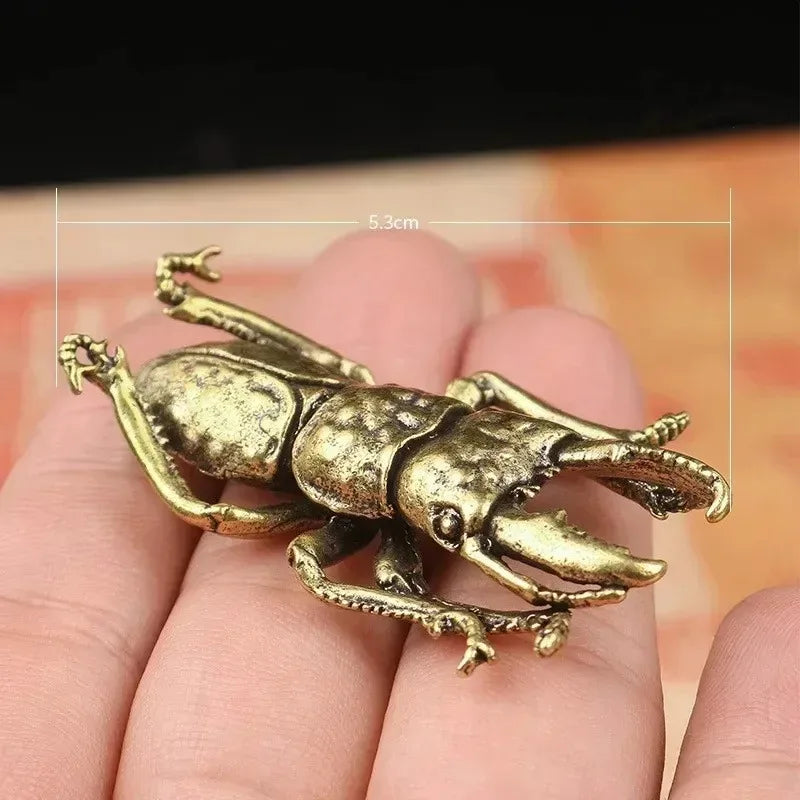 Solid Brass Beetle Ornaments Creative Unicorn Fairy Simulation Copper