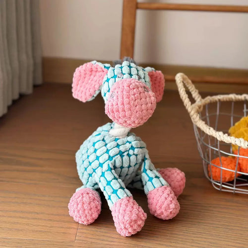 Cute Donkey Plush Toy for Dogs - Squeaky Chewable Interactive Pet Toy