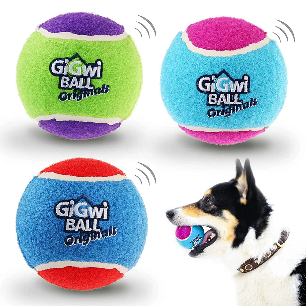 Pet Dog Squeaky Tennis Ball Interactive Dog Toys High Bounce Sound