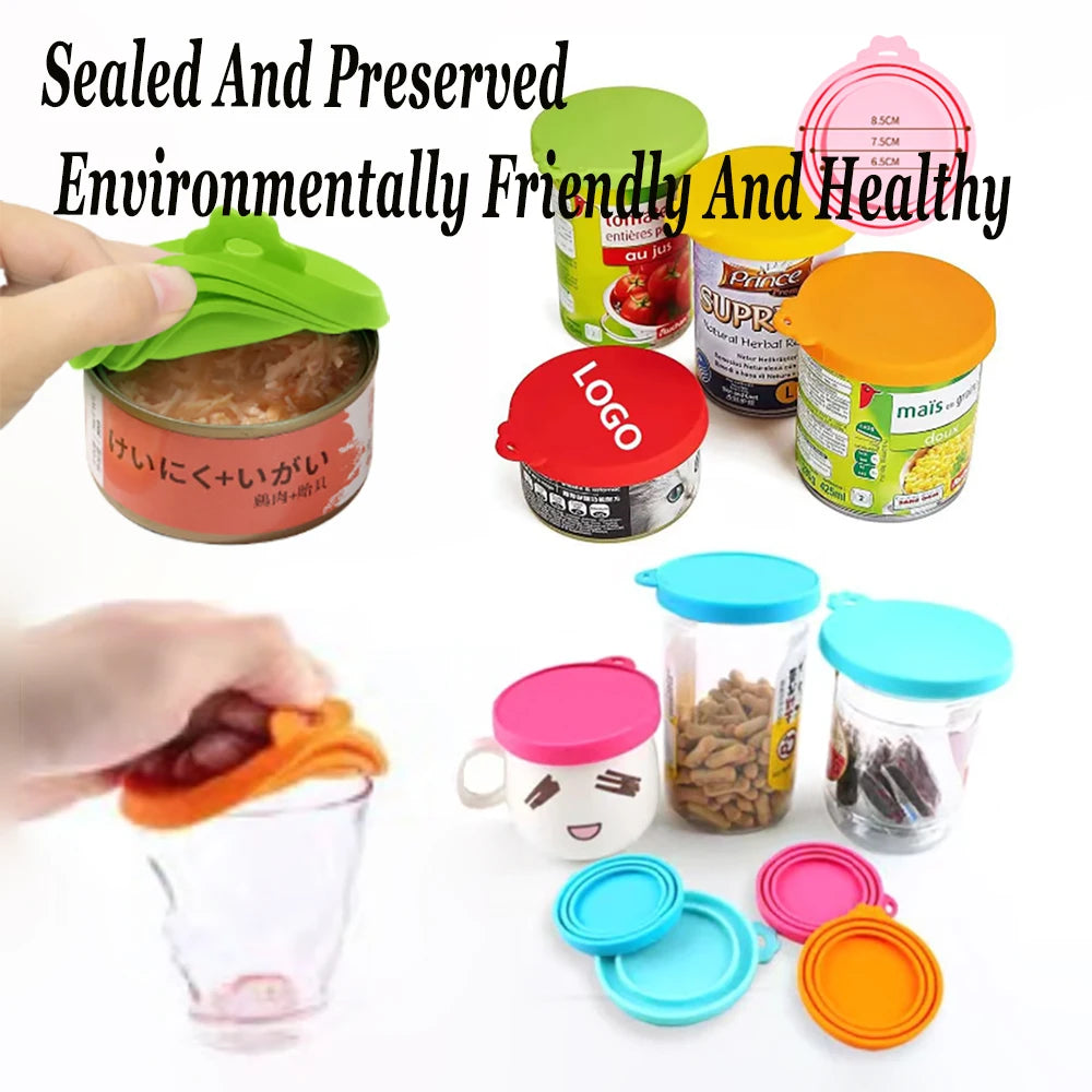 2-5PCS 3In1 Reusable Silicone Can Lid For Most Sizes Of Dog And Cat