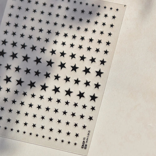 1pcs 5D Relief Kawaii Colorful Star Nail Art Stickers Multi Macaron