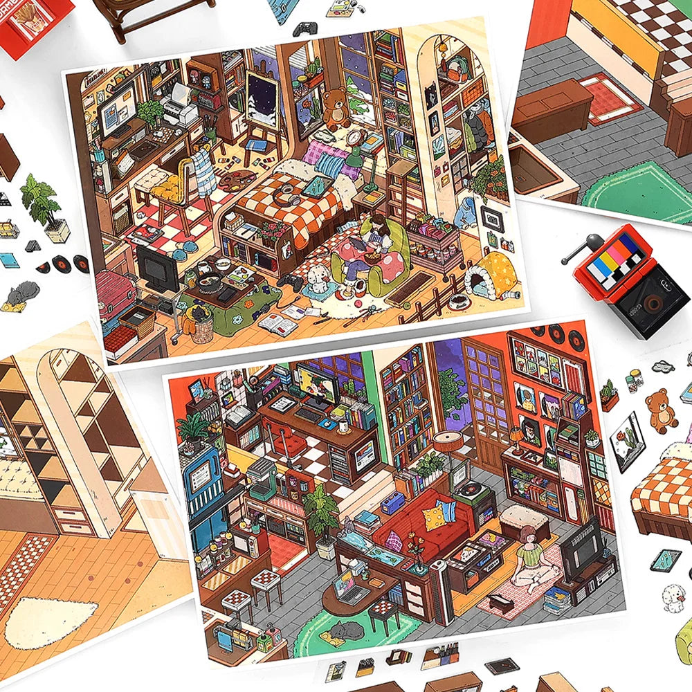 Kawaii leisure suite  3D Home Diary Landscape Sticker  DIY Pocket