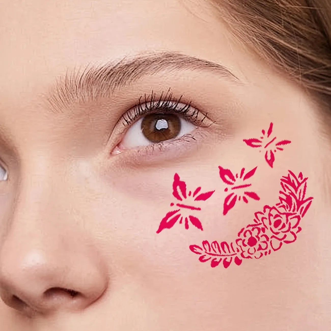 16pcs Reusable PET Face Painting Stencils, Assorted Designs for DIY