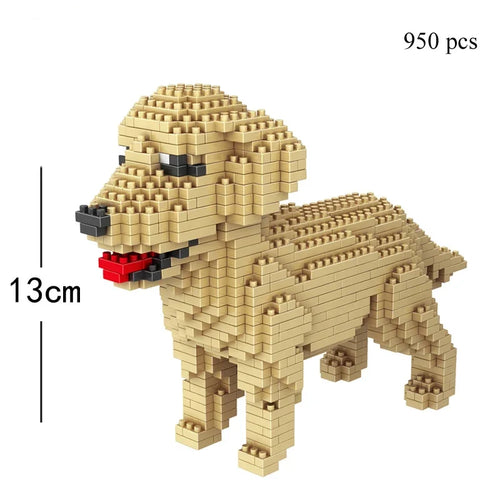 KNEW BUILT Dachshund Dog Model Mini Building Block Toy Set 9 Style for