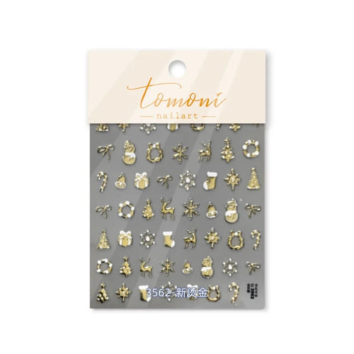 5D embossed nail art sticker high quality Christmas series nail