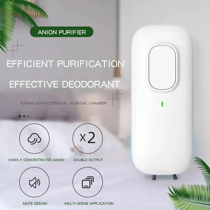 Mini Anion Purifier, Plug-in Air Purifier with Negative Ion Generator