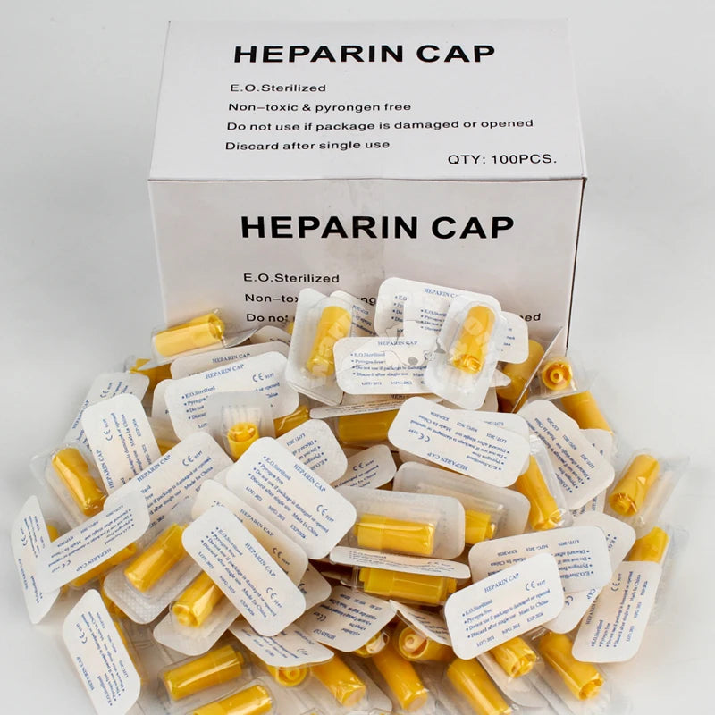 100pcs Heparin Cap IV Cannula Catheter Heparin Caps for Animals Dog