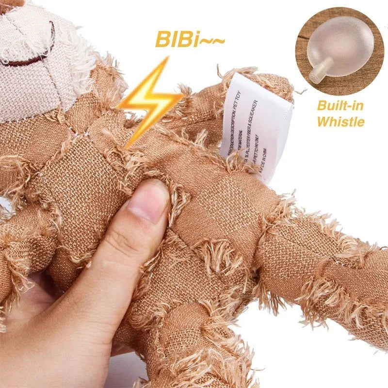 Pet Teddy Bear Soundmaking Toy Plush Interactive Dog Toys Grinding