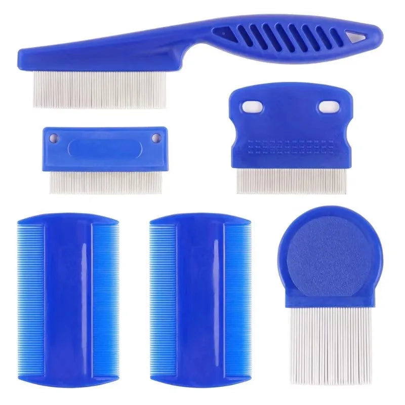 4 Pack Flea Lice Comb, Stainless Steel Dog Cat Grooming Combs with