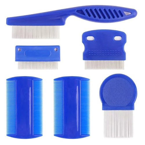 4 Pack Flea Lice Comb, Stainless Steel Dog Cat Grooming Combs with