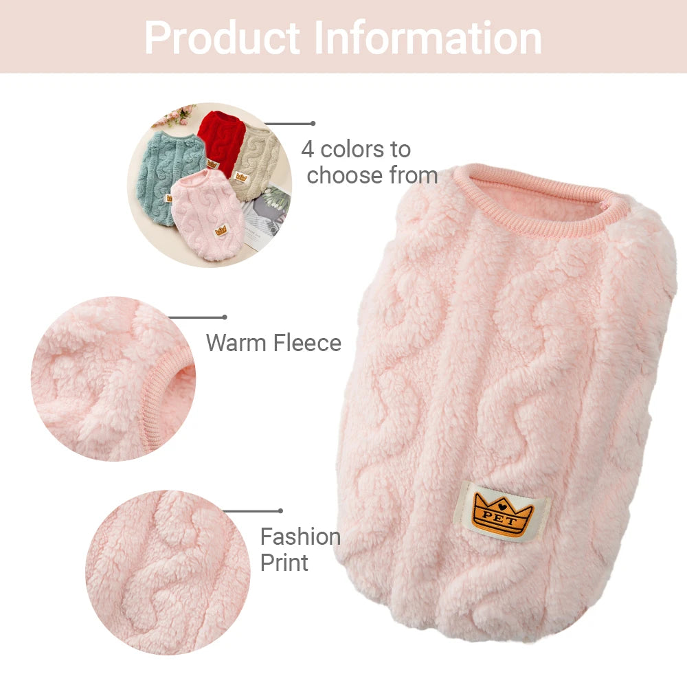 Cute Warm Cat Clothes Autumn Winter Fleece Sweater For Small Cats Dog