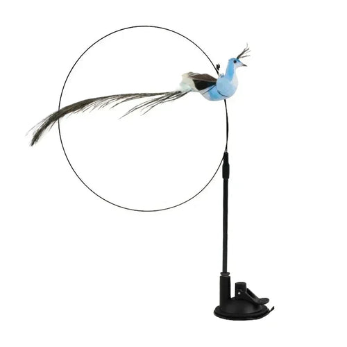 Simulation Bird Cat Toys Funny Interactive Peacock with Bell Cat Stick