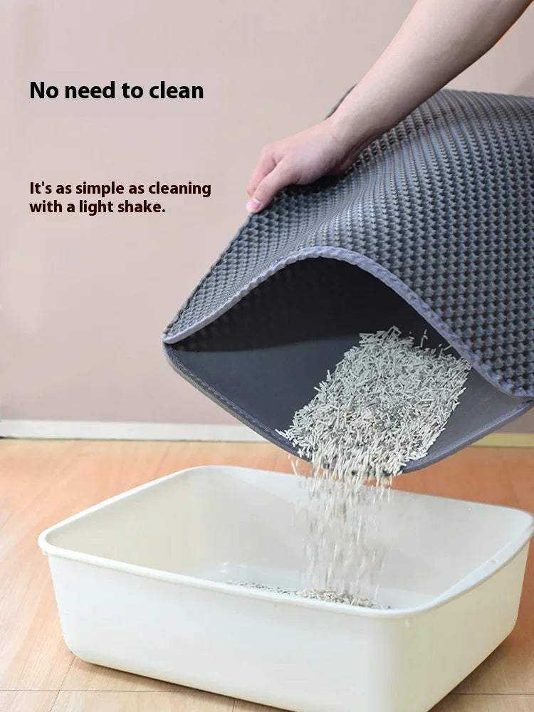 90x60CM Large Cat Litter Mat Waterproof Double Layer Non Slip Litter