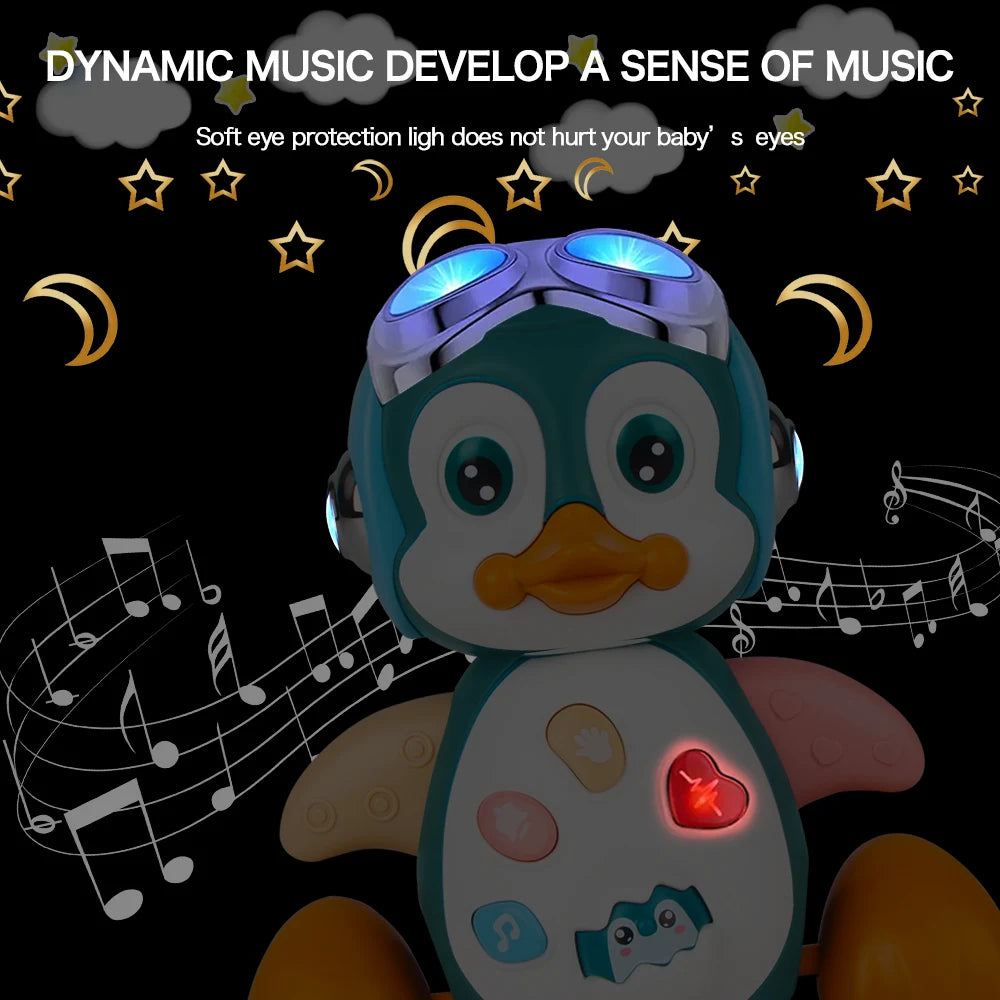 Baby Crawling Toys Musical Penguin Infant Moving Walking Dancing Toys