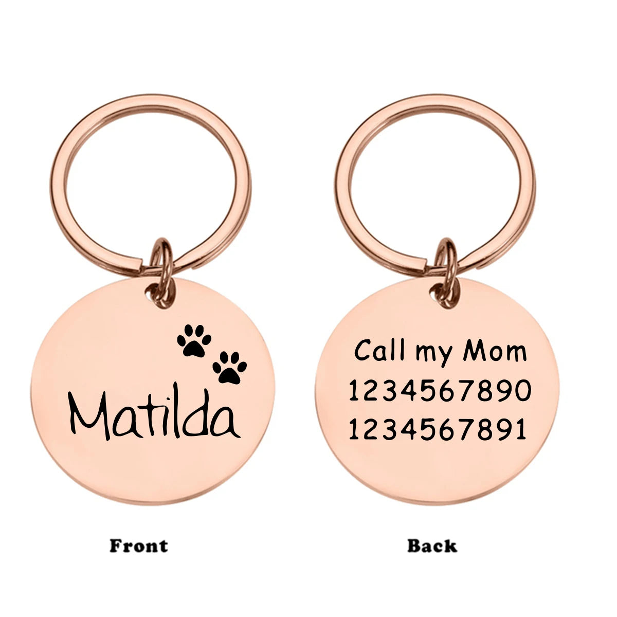 1pc Romantic dog footprint Customized Name and text Cat Dog ID Tag