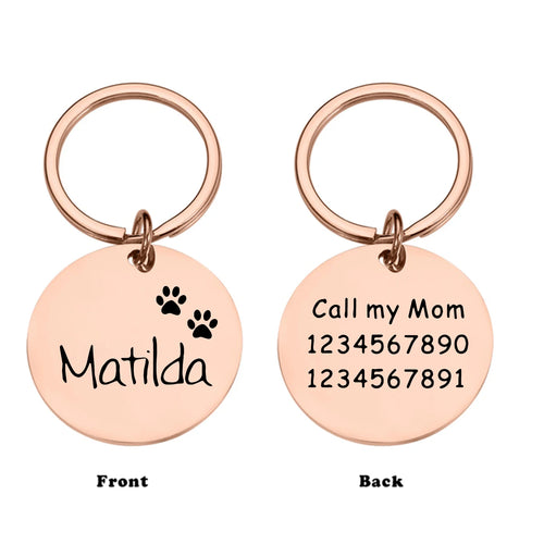 1pc Romantic dog footprint Customized Name and text Cat Dog ID Tag