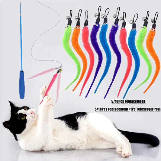 Replace Plush Cat Toy Accessories Worms Replacement Head Funny Cat