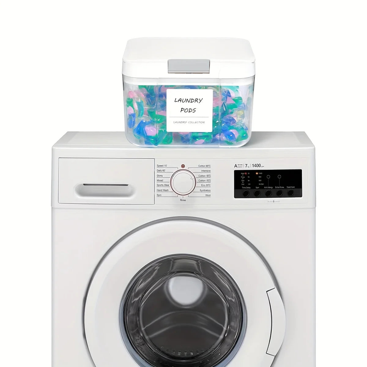 Laundry Pod Holder with Lid Laundry Pod Container,Sealed and Automatic